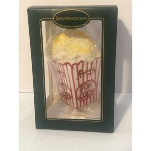 Inspirations Popcorn Christmas Ornament Fresh Pop Corn Box Glass Krebs